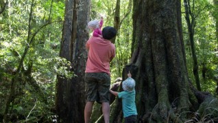 Family in the forest